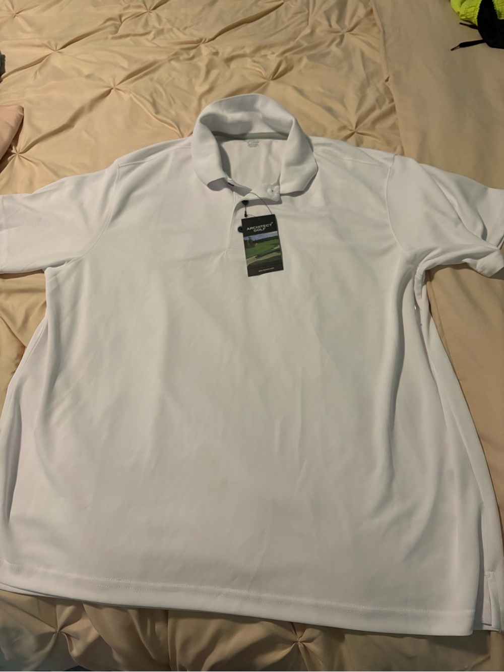 Architect Golf white  moisture wicking Solid Performance Polo XL NWT